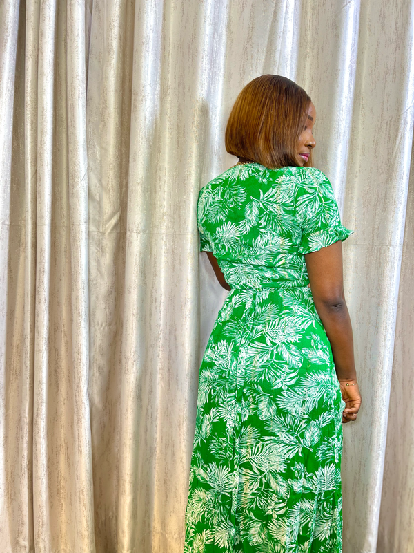 Jordan Green Wrap Style Dress