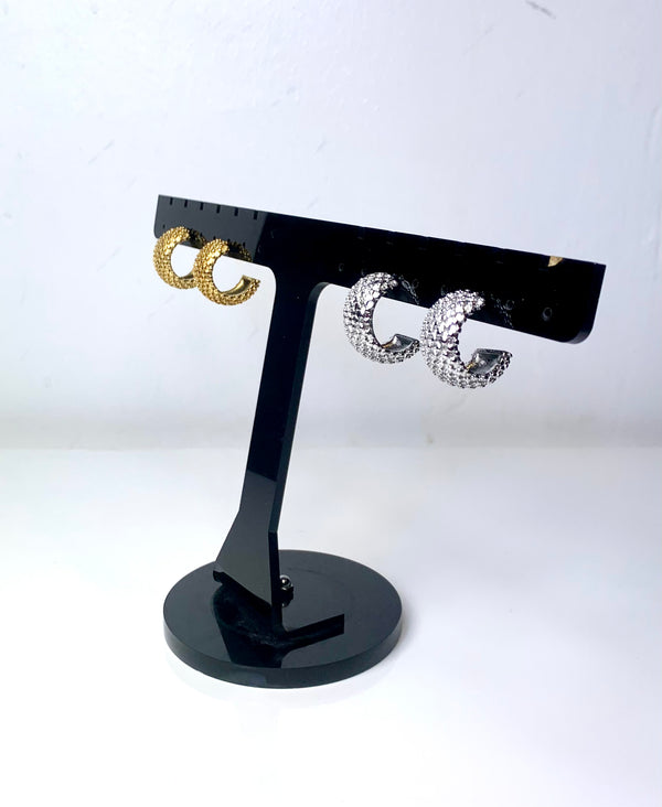 Crested Hoop Earrings