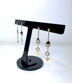 Clover Drop Chain Earrings