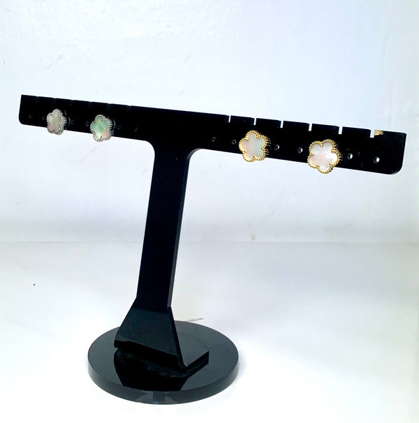 White Clover Stud Earrings