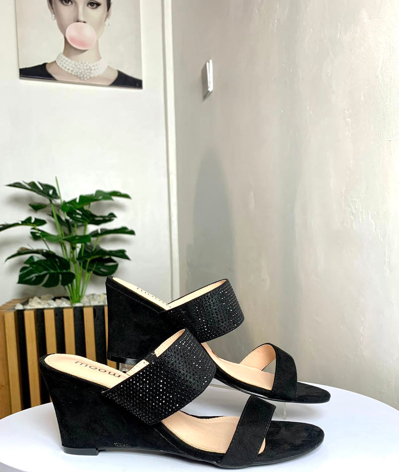 Abigail Black Wedge Heels