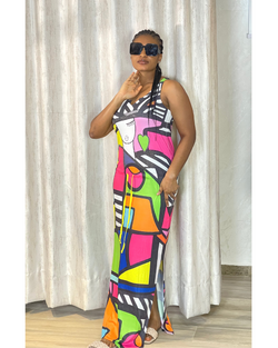 Eye Print Maxi Dress