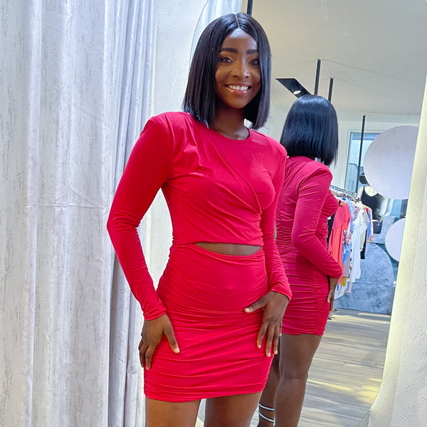 Rose Cut Out Bodycon Dress